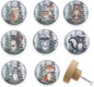 Set of 8 1.8" Wooden Cute Safari Animal Cabinet Knob Decorative Wood Kids Furniture Dresser Drawer Knobs Nursery Drawer Handles