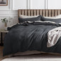 Bedsure Cotton Duvet Cover Set - 100% Cotton Waffle Weave Charcoal Duvet Cover Oversized King Size, GentleSoft™ and Breathable Bedding Set for All Season, 3 Pieces, 120"x98"