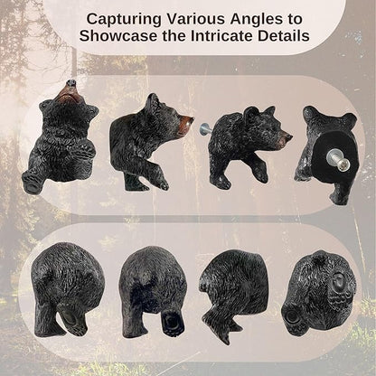 BestGiftEver Black Bear Drawer Pull and Cabinet Knob - Rustic Decor Dresser Hardware for Mountain, Cabin, Lodge or Woodland Home Decorations with Wildlife Charm (Bear Head and Tail Set)