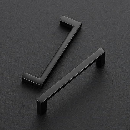 Ravinte 5 Pack Matte Black Cabinet Pulls, 3-3/4 Inch (96mm) Hole Center Slim Kitchen Handles, Square Drawer Pulls for Cabinets & Cupboards, Hardware