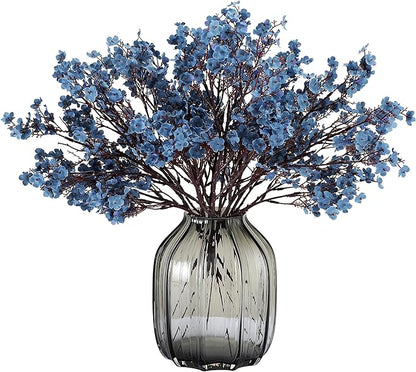 JAKY-Global Babys Breath Silk Artificial Flowers Bulk 12pcs for Fall Decor Fake Flower Bouquet Bulk for Home Kitchen Indoor Bouquet Floral Arrangement Table Centerpieces Party Decor(Blue Ashes)