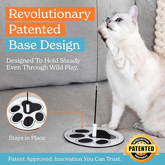 Interactive Cat Toys for Indoor Cats Suction Cup Cat Toys for Indoor Cats Bird Hunting Slefplay Simulation for Kitten Flying Bird Toy Feather Wand Attachments-Mewly Pet