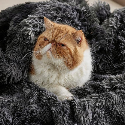 Bedsure GentleSoft Fluffy Black Blanket Cozy Gifts for Men, Black Home Decor Soft Fuzzy Plush Thick Warm Sherpa Fleece Faux Fur Throw Blanket for Couch Bed, Living Room College Dorm Decor, 50x60