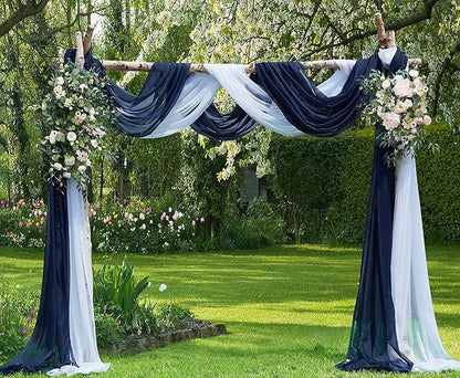 LinenZone Navy Window Scarf Valance in 288 Inch Size. Use Window Scarves as Canopy Bed or Backdrop Curtains, Curtain Scarf, or Sheer Fabric for Draping. (Amazing 55 x 288, Navy)