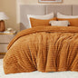BEDELITE Fleece Twin Comforter Set -Super Soft & Warm Fluffy Rust Orange Bedding, Luxury Fuzzy Heavy Bed Set for Winter with 1 Pillow case
