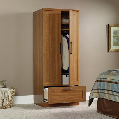 Sauder 411802 HomePlus Wardrobe/Storage Cabinet, L: 28.98" x W: 20.95" x H: 71.18", Sienna Oak finish