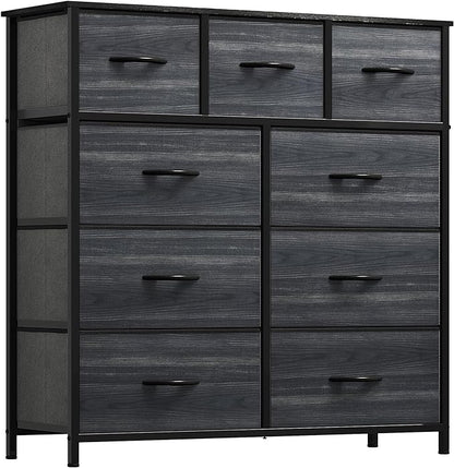 YITAHOME Dresser for Bedroom with 9 Drawers - Fabric Storage Tower, Tall Chest Organizer Unit for Living Room, Entryway, Closets with Sturdy Steel Frame, Wooden Top