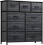 YITAHOME Dresser for Bedroom with 9 Drawers - Fabric Storage Tower, Tall Chest Organizer Unit for Living Room, Entryway, Closets with Sturdy Steel Frame, Wooden Top