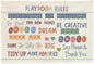 Sioial Playroom Kids Toddler Room Wall Decor, Play Room Rules Wall Decor for Kids Play Game Room Bedroom Nursery Home School Playroom Essentials,Canvas Hanging Banner Poster 28.5x20 Inch