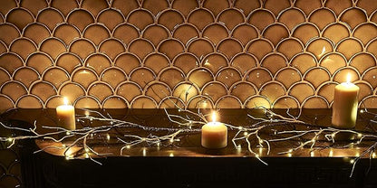 Hairui Lighted Garland Snow Flocked with Timer 6FT 48 LED Battery Operated Pre-lit Twig Vine Firepalce Mantle Table Winter Christmas Decoration Indoor Outdoor