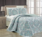 Fancy Collection 3 Pc Bedspread Bed Cover Over Size New (Full/Queen, Blue Medallion)