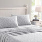Laura Ashley - Flannel Sheets King Size, Anti-Pilling & Wrinkle Resistant Cotton, Touchably Soft for All-Season Comfort - Bed Sheets with Matching Pillowcases & Fitted Sheet (Crestwood Pastel Grey)
