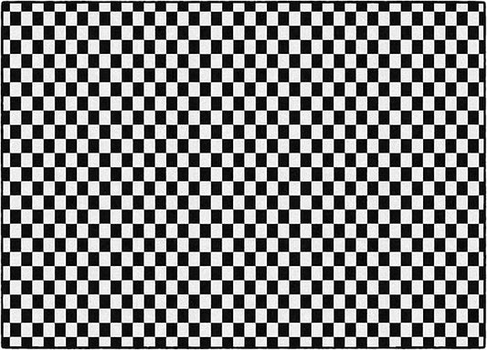 Flagship Carpets Schoolgirl Style Black and White Checkerboard Educational Area Rug for Kids Room Seating Décor, Children's Classroom, Play Carpet for Teaching and Playroom, 5' x 7'6"