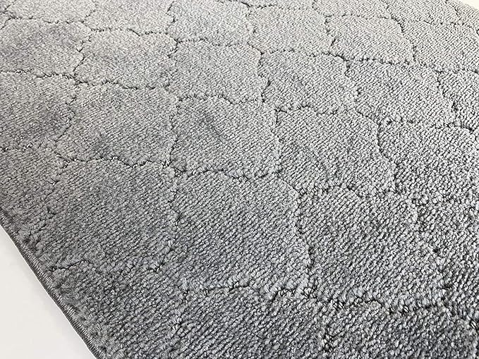 Custom Cut Non-Slip Runner Rug – 31" by 8 ft – Gripping Rubber Back – Cloud Grey – Perfect for Wide Hallways