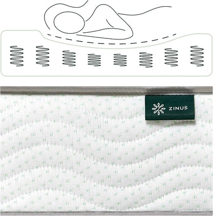 ZINUS 6 Inch Foam and Spring Mattress, Queen, CertiPUR-US Certified Foams, Mattress in A Box, White