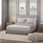 Furinno Laval Button Tufted Upholstered Platform Bed Frame, Queen, Glacier