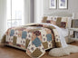 Fancy Collection Quilted Bedspread Coverlet New(Full/Queen, Beige Green Turquoise Purple Floral)