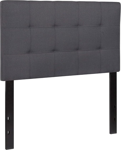 Flash Furniture Bedford Tufted Upholstered Twin Size Headboard in Dark Gray Fabric
