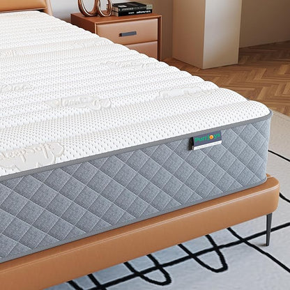 PurrJoys Firm Full Mattress,10 Inch Hybrid Full Mattress in a Box with Gel Memory Foam, Pocket Innerspring, Pressure Relief, Motion Isolation, Non-Fiberglass - Firm