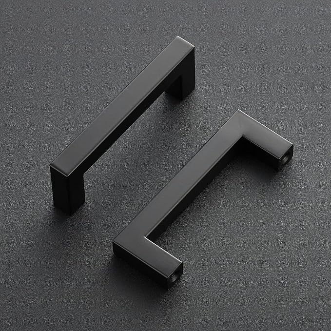 Ravinte 14 Pack 3-1/2 Inch Kitchen Square Cabinet Handles Matte Black Cabinet Pulls Black Drawer Pulls Kitchen Cabinet Hardware Kitchen Handles for Cabinets Cupboard Handles Drawer Handles