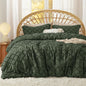 Bedsure King Comforter Set - Olive Green Comforter, Boho Tufted Shabby Chic Bedding for Kids, 3 Pieces Vintage Farmhouse Bed Set for All Seasons, Fluffy Soft Bedding with 2 Pillow Shams