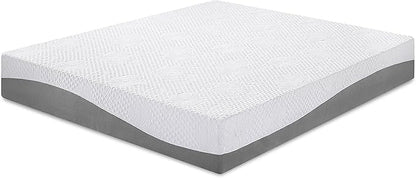 PrimaSleep Twin Mattress, 10 Inch Gel Memory Foam Mattress, Gel Infused for Comfort and Pressure Relief, CertiPUR-US Certified, Bed-in-a-Box, Medium Firm, Grey, Twin Size
