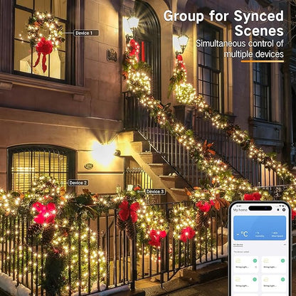 BrizLabs Color Changing Smart Christmas Lights, 115ft 300 LED App & Voice Control Christmas String Lights, Warm White Multicolor Mini Light, Dimmable Xmas Light Music Sync for Holiday Party Tree Decor