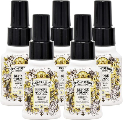 Poo-Pourri Before-You-Go Toilet Spray, Original Citrus 1.4 Ounce - 5 Pack,