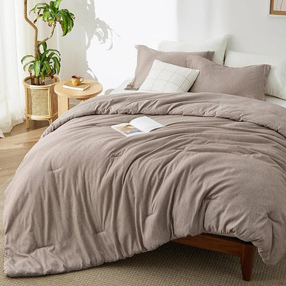 Bedsure Full Comforter Set - Khaki Soft Bedding for All Seasons, Cationic Dyed Bed Set, 3 Pieces, 1 Full Size Comforter (82"x86") and 2 Pillow Shams (20"x26"+2")