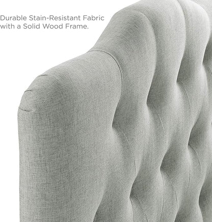Modway MOD-5160 Annabel Tufted Button Linen Fabric Upholstered Twin Headboard in Gray