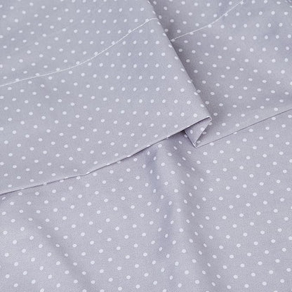 Queen Size Bed Sheets - Breathable Luxury Sheets with Full Elastic & Secure Corner Straps Built In - 1800 Supreme Collection Extra Soft Deep Pocket Bedding Set, Sheet Set, Queen, Dot Gray
