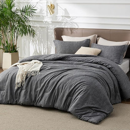 Bedsure California King Comforter Set -Charcoal Grey Soft Bedding for All Seasons, Cationic Dyed Bed Set, 3 Pieces, 1 California King Size Comforter (104"x96") and 2 Pillow Shams (20"x36"+2")