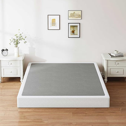 ZIYOO Full Box Spring and Cover 9 Inch High Profile Easy Assembly,Mattress Foundation/Heavy Duty Metal Steel Structure/Quiet Noise-Free Accessory