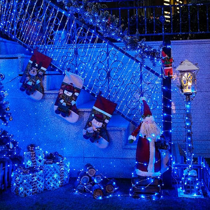 JMEXSUSS 8 Pack 50 LED Blue Fairy Lights Battery Operated Halloween Christmas Decorations