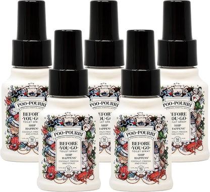 Poo-Pourri Ship Happens Before You Go Toilet Spray 1.4 Ounce Bottle, 5 Pack