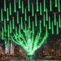 Joomer Christmas Lights Outdoor, 11.8 inch 10 Tubes 240 LED Meteor Shower Lights, LED Snow Falling Icicle Cascading Light with Timer Waterproof and Connectable for Christmas Decoration (Green)