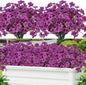 Lnoicy 24 Pcs Artificial Flowers for Outdoor,Plastic Flowers Decoration, UV Resistant Faux Flowers Shrubs, Artificial Plants for Indoor Outside Garden Home Wedding Farmhouse(Fuchsia)