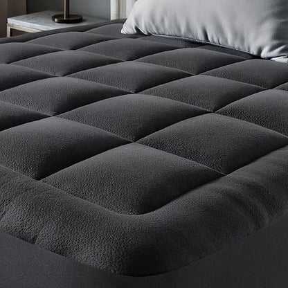 Ultra Soft Twin XL Size Mattress Topper - Viscose Made from Bamboo Pillow Top Mattress Pad for Back Pain Relief - Naturally Cooling for Hot Sleepers, Black
