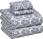 RUVANTI Flannel Sheets Full Size - 100% Cotton Double Brushed Bed Sheets Set, Deep Pockets 16 Inches, All Seasons Breathable & Extra Soft Full Sheets, Warm & Cozy, 4 Piece, Damask