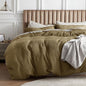 Bedsure Cotton Duvet Cover King - 100% Cotton Waffle Weave Fennel Seed Duvet Cover King Size, GentleSoft™ and Breathable Bedding Set for All Season, 3 Pieces, 104"x90"