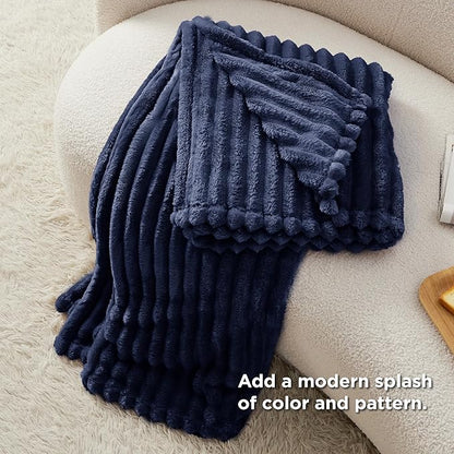 Bedsure GentleSoft Blue Fleece Blanket for Couch - Cozy Soft Blankets for Women, Cute Small Throws for Girls, 60x80 Inches