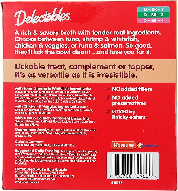 Delectables Savory Broths Lickable Wet Cat Treat Variety Pack, 12Count(Pack of 1)-Mewly Pet