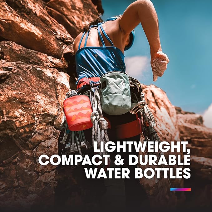 HydraPak Stow - Collapsible Backpacking Water Bottle (350ml, 500ml, 1L) - BPA Free, Ultra Light, Spill-Proof Twist Cap-Mewly Pet
