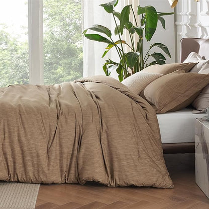 Bedsure Queen Comforter Set - Brown Soft Bedding for All Seasons, Cationic Dyed Bed Set, 3 Pieces, 1 Queen Size Comforter (90"x90") and 2 Pillow Shams (20"x26"+2")