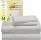 California Design Den Printed King Size Sheets Set - Luxury 400 Thread Count Sateen, Natural 100% Cotton Sheets, Deep Pockets, Cooling and Durable Bedding Set - Taupish-Sage Crosshatch