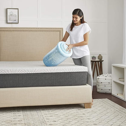 Sealy 1.5" SealyChill Gel Memory Foam Mattress Topper, Twin, White