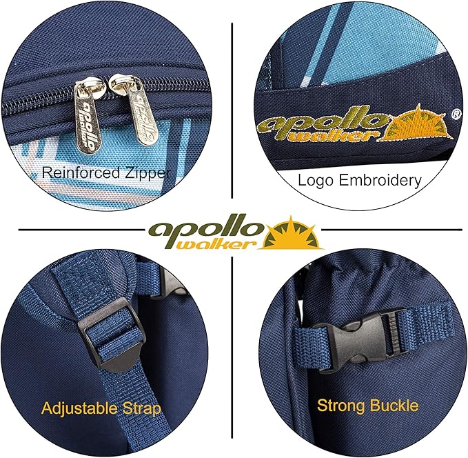 Apollo walker Picnic Backpack Set for 4 with Cooler Compartment,Detachable Bottle/Wine Holder Including Large Picnic Blanket(45"x 53") for Picnic Family and Lovers Gifts,Outdoor,BBQ Time (Blue)-Mewly Pet