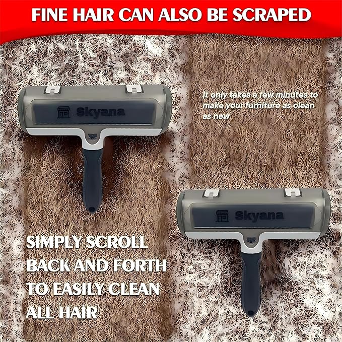 SKYANA Pet Hair Remover Roller Brush, Self-Cleaning Lint Roller for Dogs and Cats.hair removal for Fourniture,Couch,Carpet,Clothing,and bedding,portable,multiple surface.Removal tool.Lint Roller-Mewly Pet
