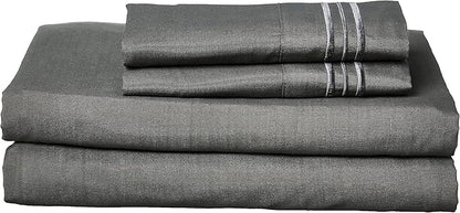 Queen Size Bed Sheets - Breathable Luxury Sheets with Full Elastic & Secure Corner Straps Built In - 1800 Supreme Collection Extra Soft Deep Pocket Bedding, Sheet Set, EXTRA DEEP pocket - Queen, Gray