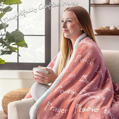 Chanasya Healing Warm Hugs Gift Throw Blanket - Sympathy Gift Breast Cancer Chemo Survivor Get Well Caring Gifts - Comfort Pink Gift Blanket for Love Support Women Grandma Friend - Rosetan